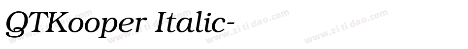 QTKooper Italic字体转换